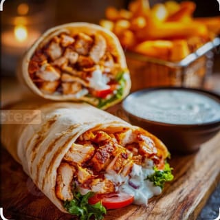 Double Shawarma Sandwich Plate With Fries