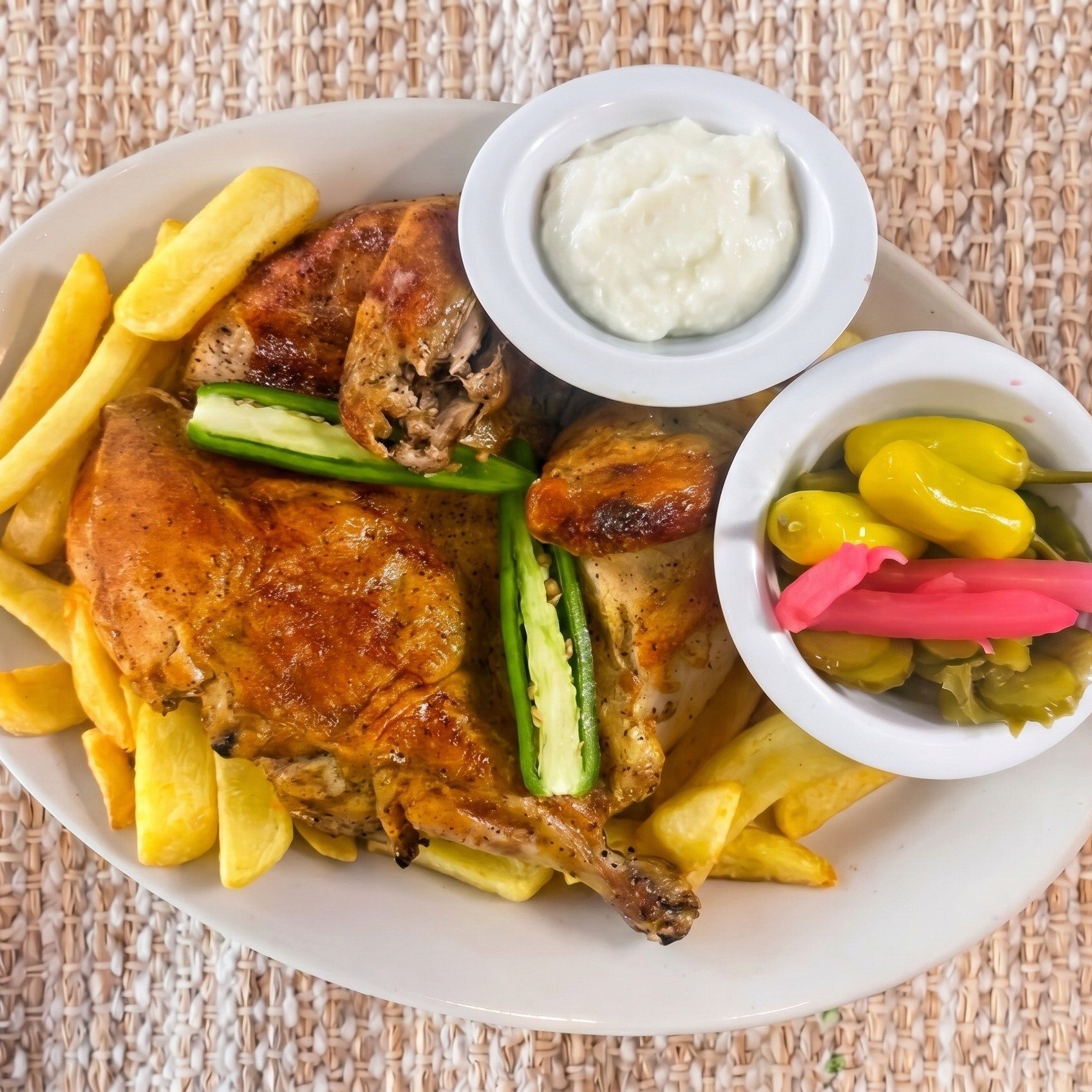 Rotisserie Chicken Plate.